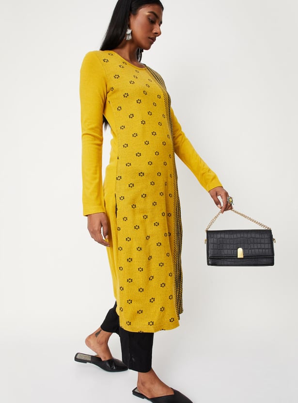 Women Jacquard Knit Winter Kurta