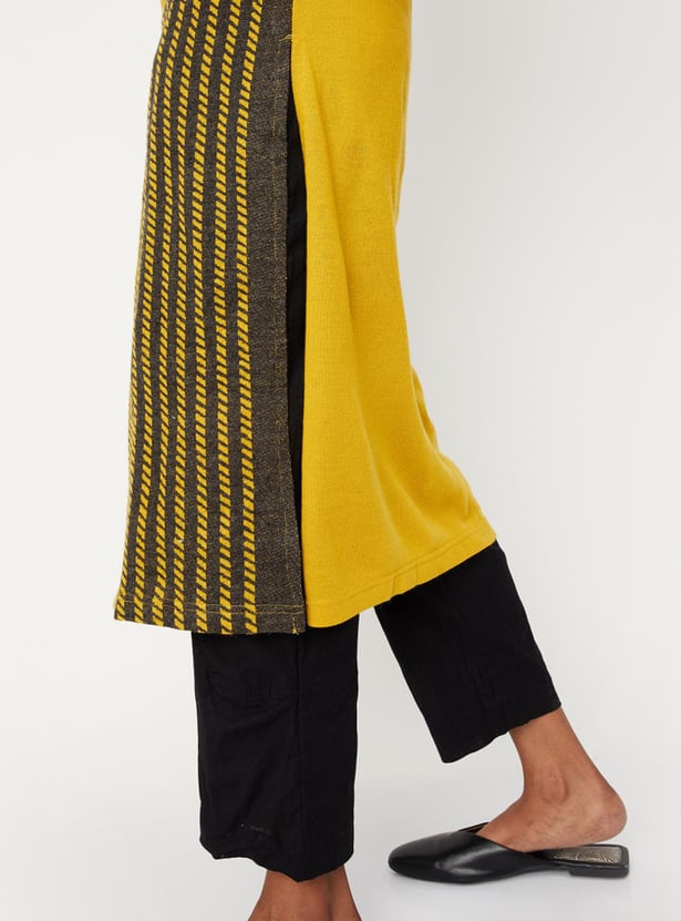 Women Jacquard Knit Winter Kurta