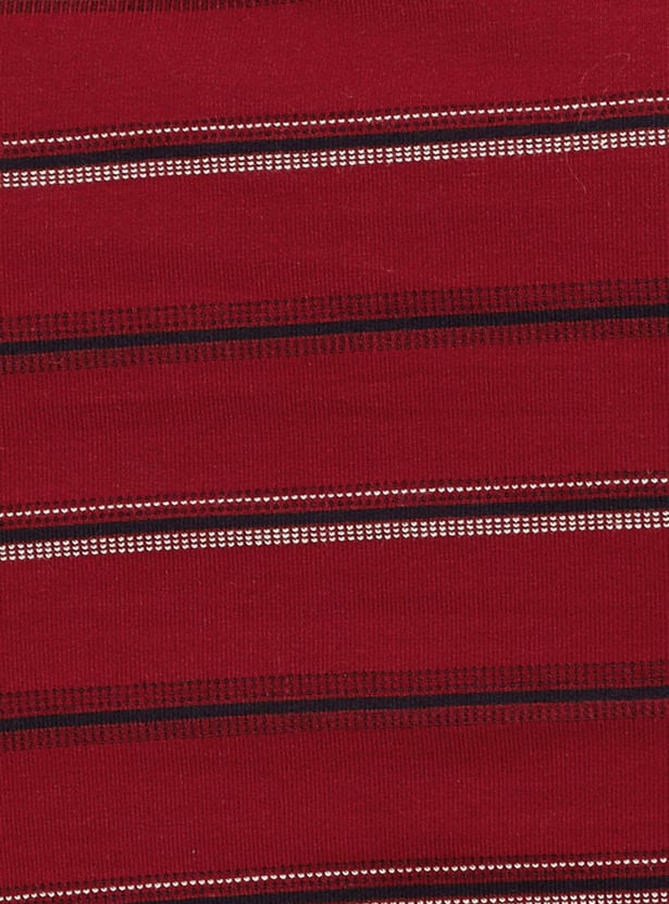 Men Striped Polo T-shirt with Pocket