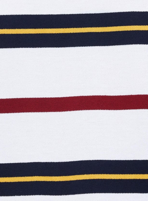 Men Striped Slim Fit Polo T-shirt