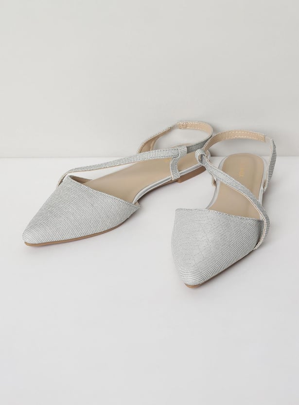 Women Textured Sling Back Mules