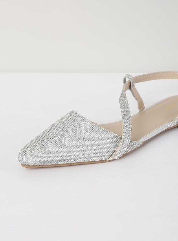 Women Textured Sling Back Mules