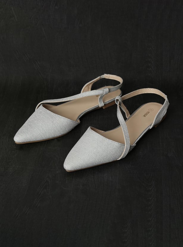 Women Textured Sling Back Mules