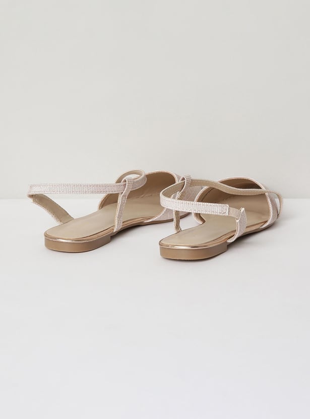 Women Textured Sling Back Mules