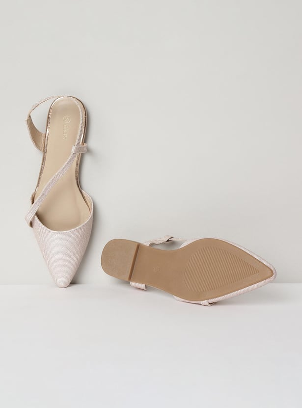 Women Textured Sling Back Mules