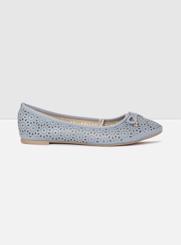 Women Textured Cut-Out Detail Ballerinas