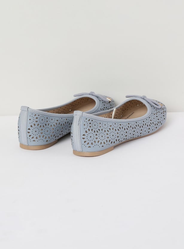 Women Textured Cut-Out Detail Ballerinas