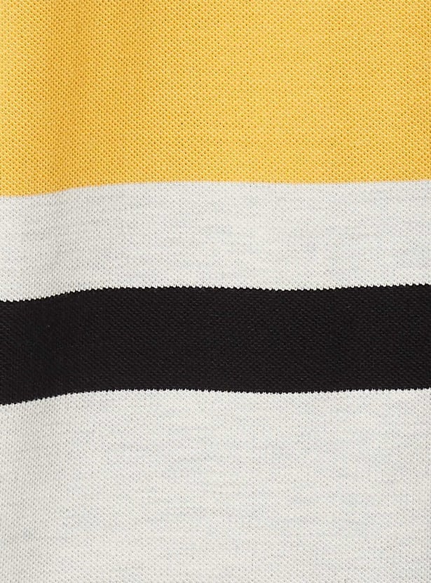Men Striped Slim Fit Polo T-Shirt