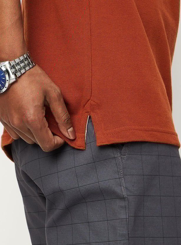 Men Striped Slim Fit Polo T-Shirt