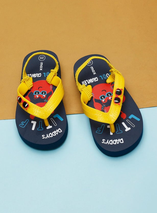 Boys Printed Flip Flop with Sling Back Strap