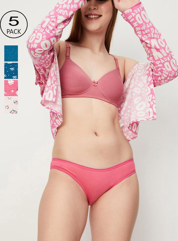 Women Printed Bikini Panties - Pack of 5
