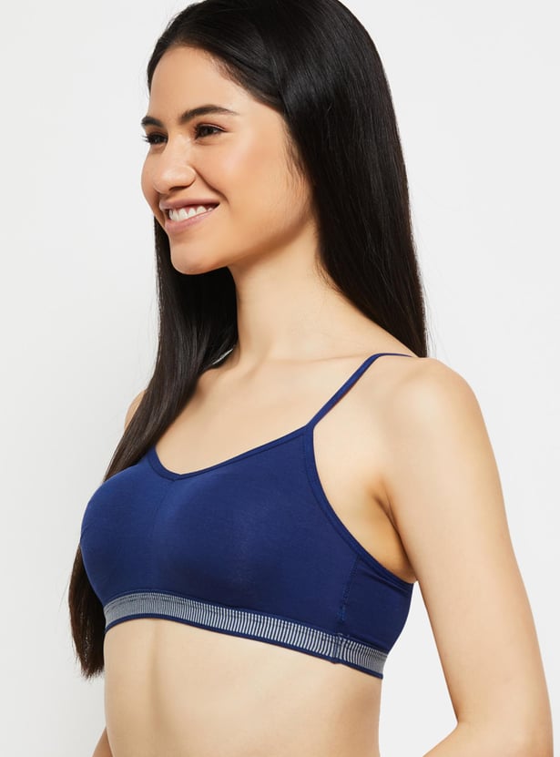 Women Solid Round Neck Elasticated Beginner Bra