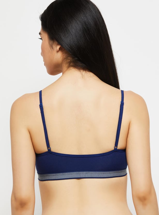 Women Solid Round Neck Elasticated Beginner Bra