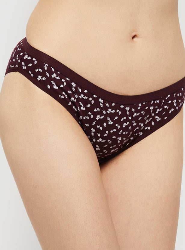 Women Printed Elasticated Bikini Panties - Pack of 3