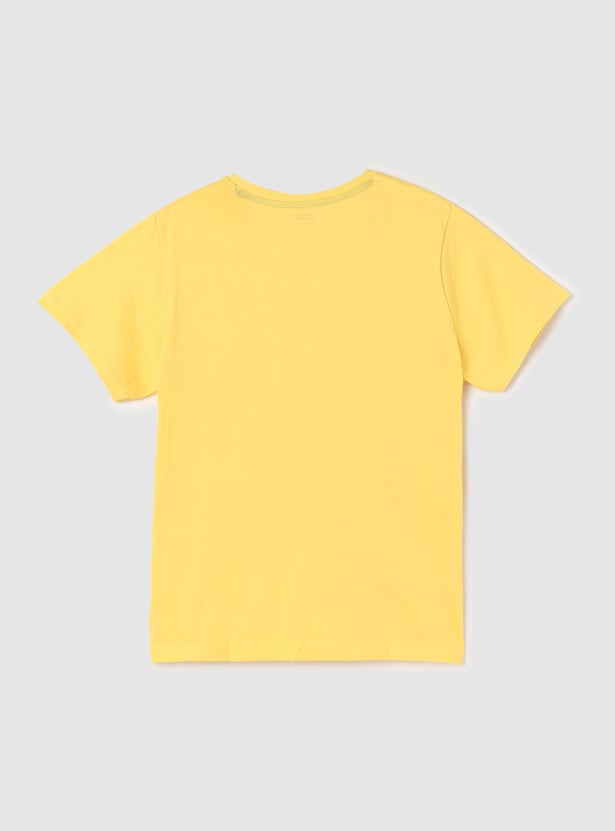Boys Typographic Printed T-shirt with Crew Neck