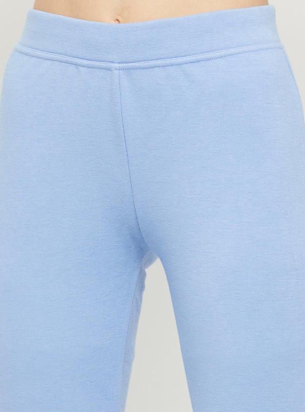Women Solid Cropped Thermal Leggings