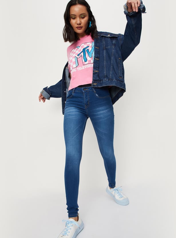 Women Washed Skinny Fit Jeans