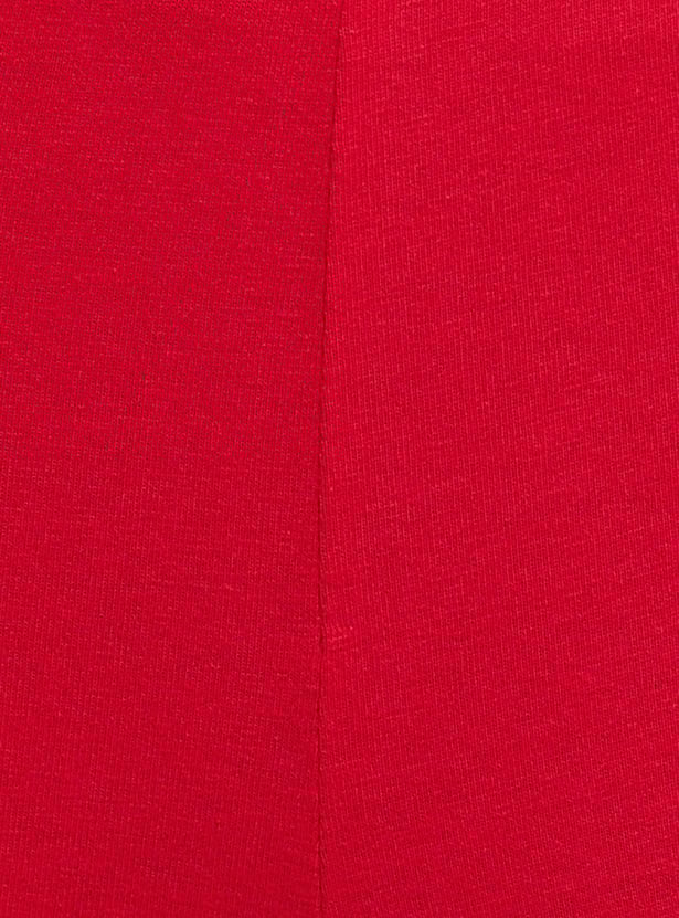 Women Solid Elasticated Capri Leggings