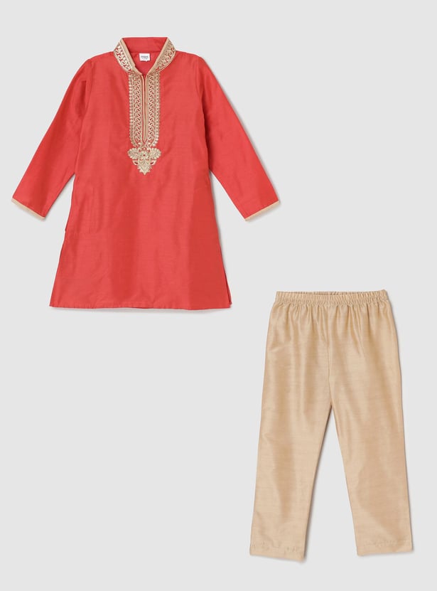 Boys Embroidered Kurta and Pyjamas