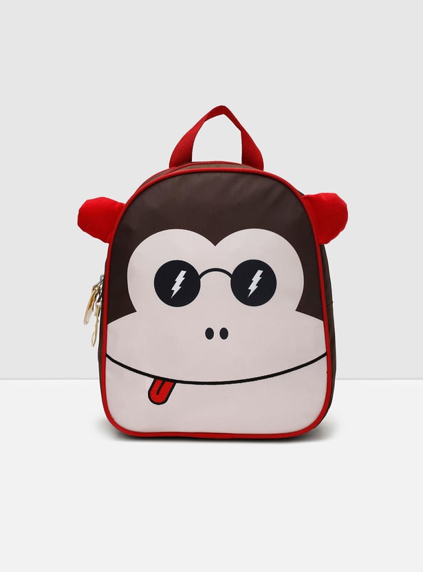 Kids Monkey Printed Zip Closure Backpack