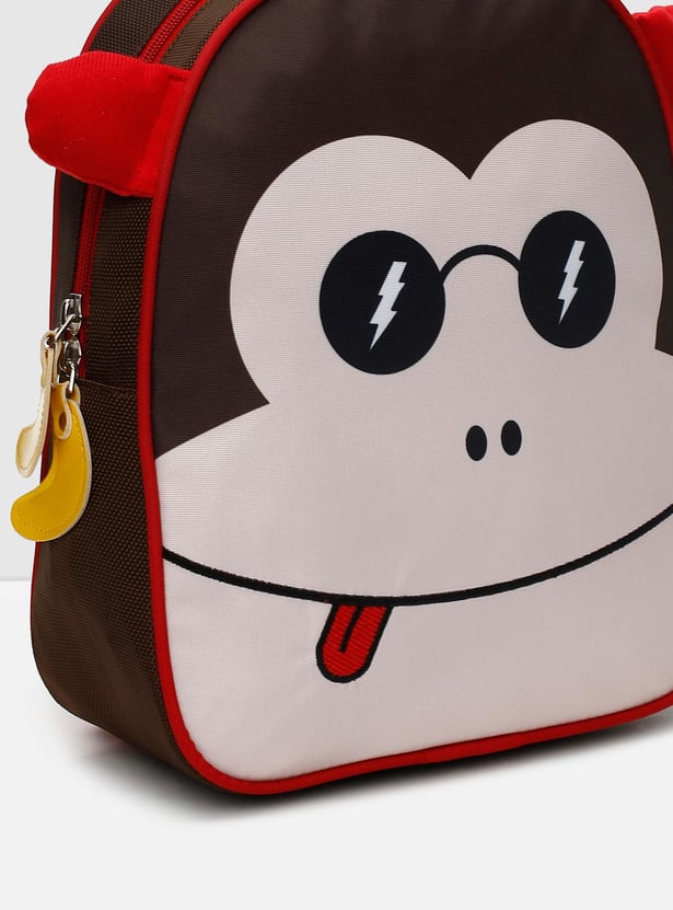 Kids Monkey Printed Zip Closure Backpack