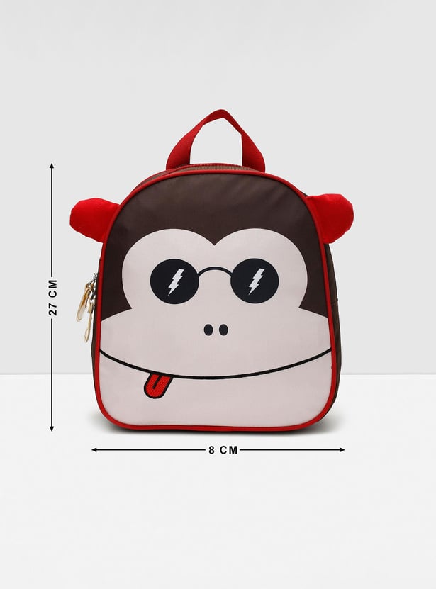 Kids Monkey Printed Zip Closure Backpack