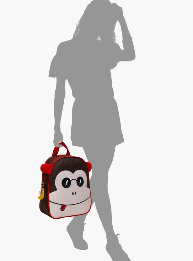 Kids Monkey Printed Zip Closure Backpack