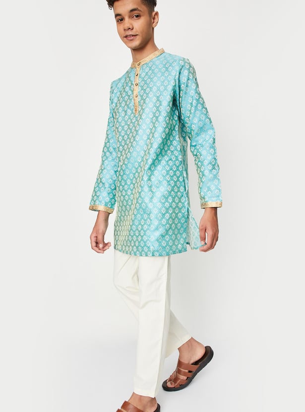 Boys Jacquard Kurta and Pyjama Set