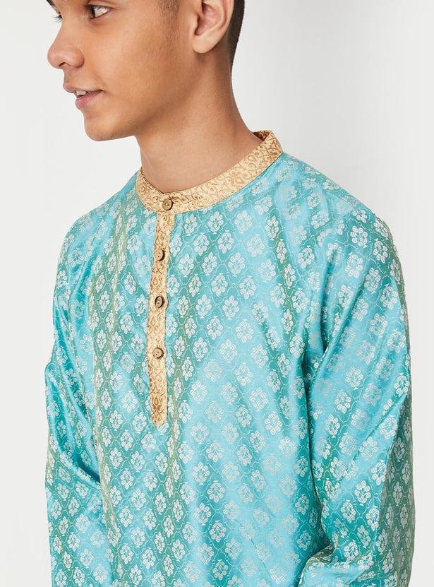 Boys Jacquard Kurta and Pyjama Set