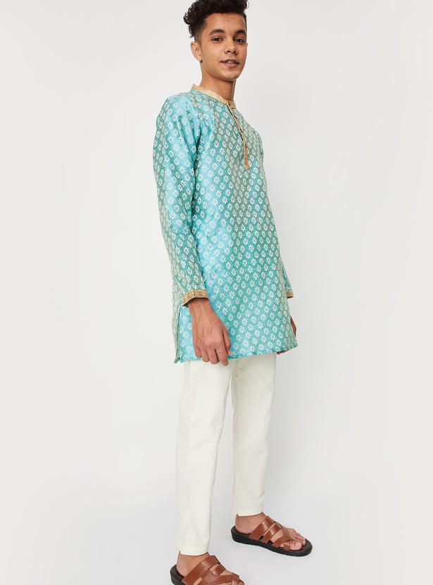 Boys Jacquard Kurta and Pyjama Set