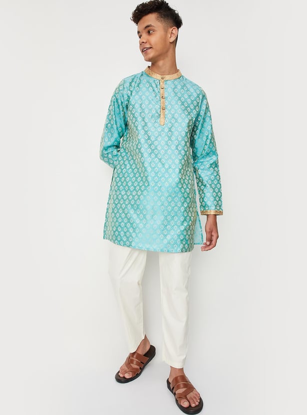 Boys Jacquard Kurta and Pyjama Set