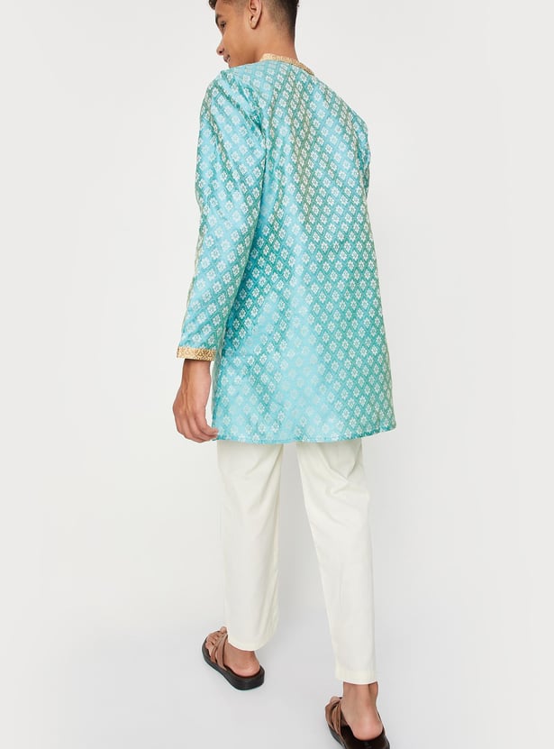 Boys Jacquard Kurta and Pyjama Set