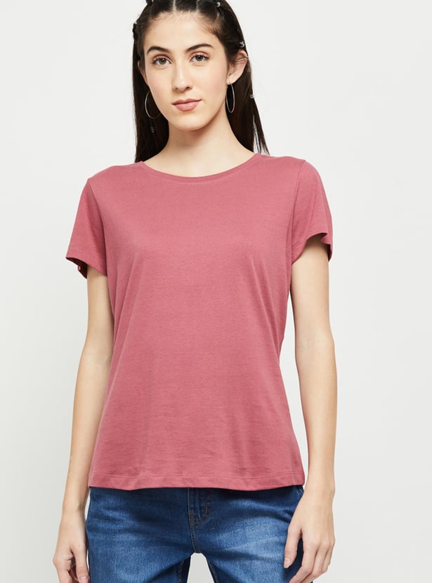Women Assorted Round Neck T-shirt - Set of 2