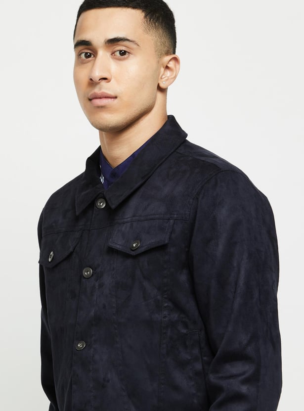 Men Solid Full Sleeves Regular Fit Jacket