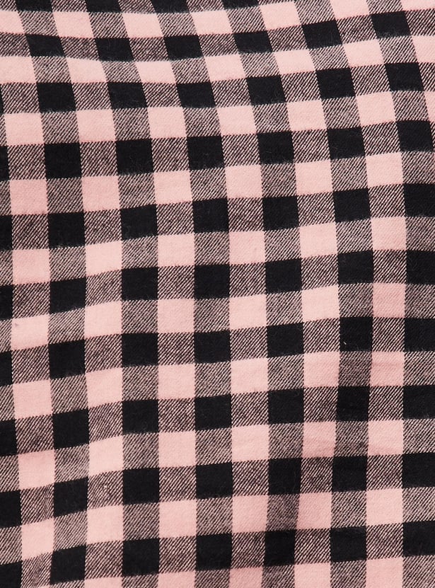 Women Checked Blouson Shirt