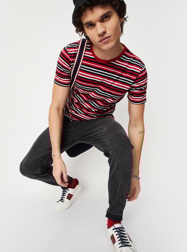 Men Striped Ultra Slim Fit T-shirt