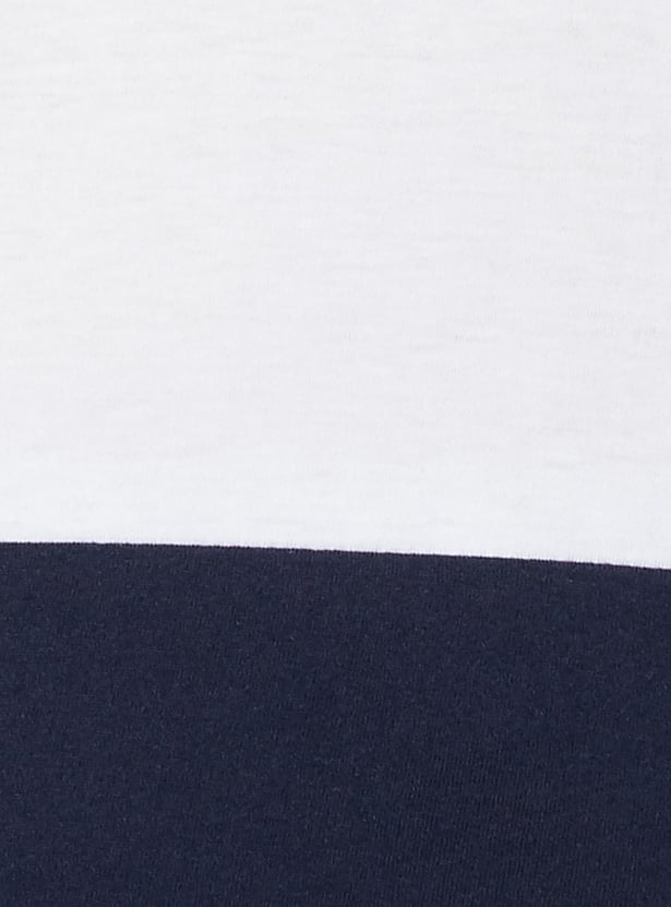 Men Colourblock Patch Pocket Crew Neck T-shirt