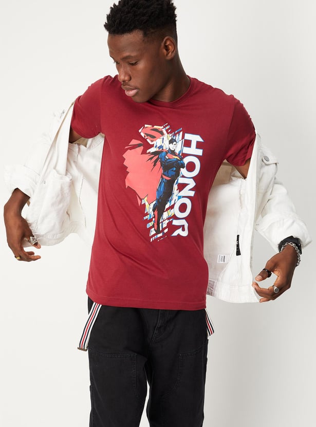 Men Superman Print Ultra Slim Fit T-shirt
