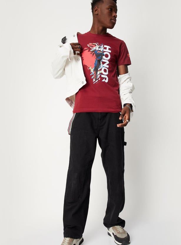 Men Superman Print Ultra Slim Fit T-shirt