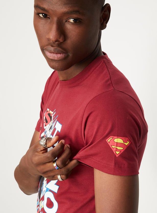 Men Superman Print Ultra Slim Fit T-shirt