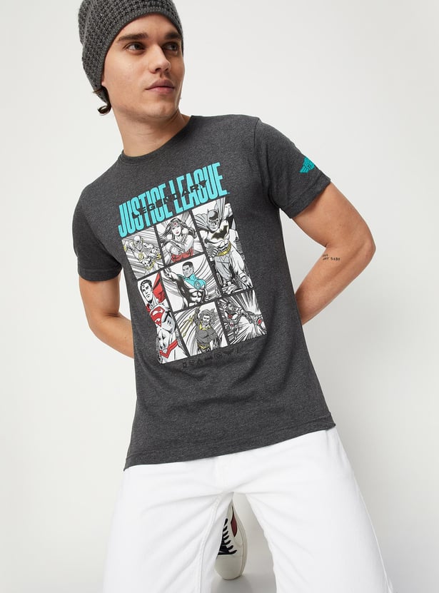 Men Justice League Print Ultra Slim Fit T-shirt