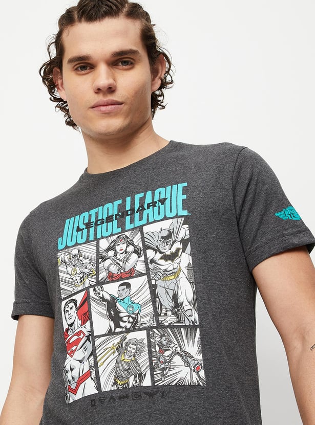 Men Justice League Print Ultra Slim Fit T-shirt