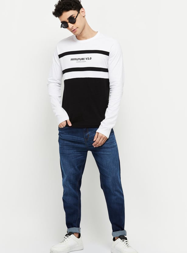 Buy Men Colourblocked Full Sleeves T-Shirt Online at just Rs