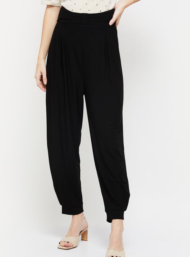 Women Solid Full-Length Relaxed Fit Straight Pant