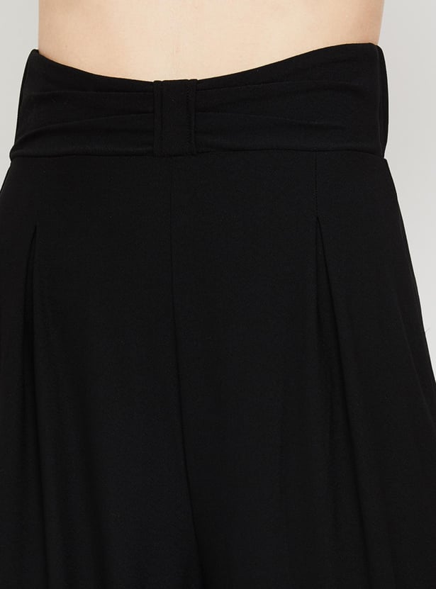 Women Solid Full-Length Relaxed Fit Straight Pant