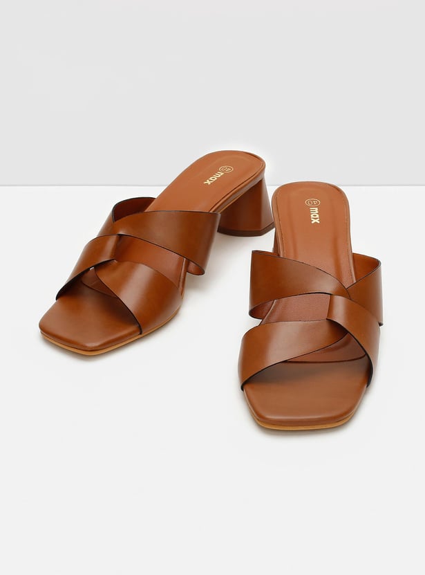 Buy Women Solid Open-Toe Block Heel Sandals Online at just Rs