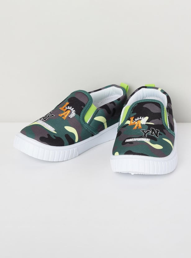 Boys Camouflage Slip-On Casual Shoes