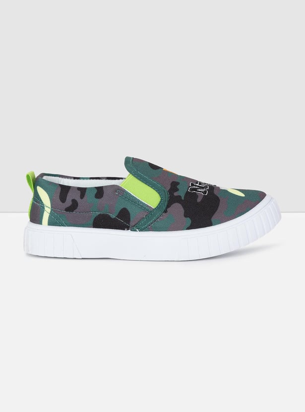 Boys Camouflage Slip-On Casual Shoes