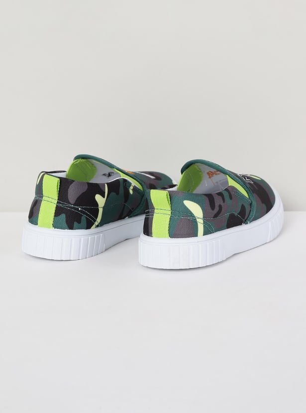 Boys Camouflage Slip-On Casual Shoes