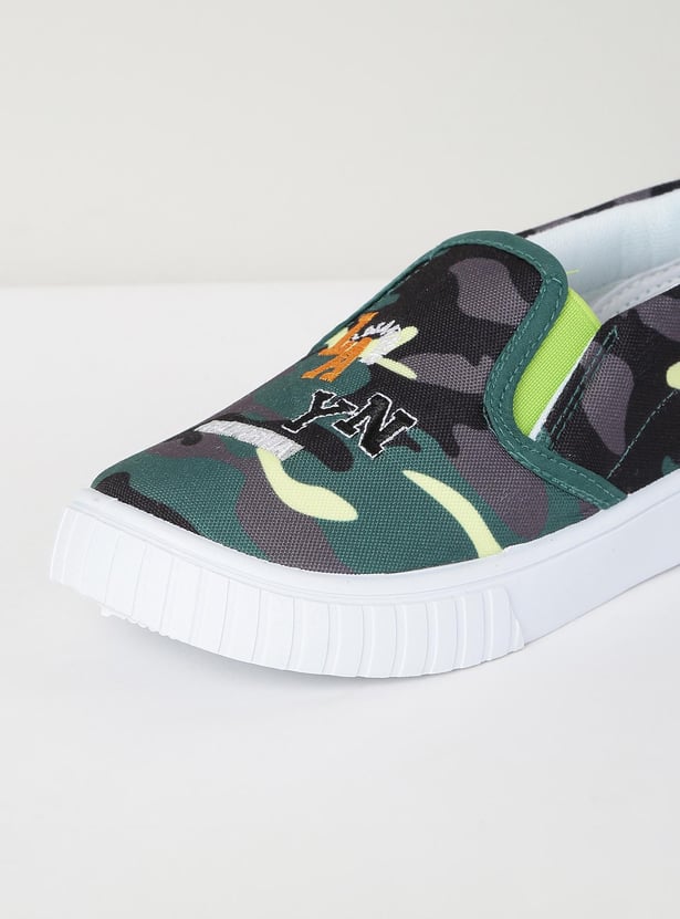 Boys Camouflage Slip-On Casual Shoes